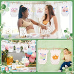 Panitay 126 Pcs Baby Shower DIY Bodysuit Set Bib 25 Blank White Newborn Bodysuit 25 Stencils 24 Marker 1 Sign 50 Pins(Woodland Animals) - Image 6