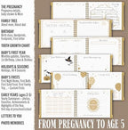 Book Keepsake, Baby Memory Book From Pre-Birth to 5th Year, with 2 Photo Pockets, Milestone Stickers, Hand/Footprint Inkpad, Baby Album and Baby Book for Girls or Boys (Dark Navy) - Image 5