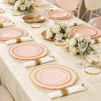 Sylans 700PCS Pink Plastic Plates Disposable Dinnerware Set for 100 Guests - Image 6