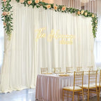 20ft x 10ft Ivory Backdrop Curtain Drapes, Wrinkle-Free Sheer Chiffon Fabric Photo Background Panels for Wedding Arch Party Ceremony Stage Photography Decorations - Image 6