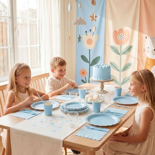 ArtSocket 350 Pack Disposable Party Tableware for 50 Guest, Blue Birthday - Image 7