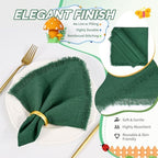Showgeous 30 Pack Emerald Green Cloth Napkins with Fringe, 16x16 inch - Image 3