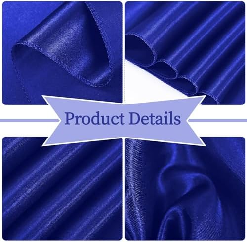 fani 60 PCS Satin Chair Sashes, 7x78 Inch, Royal Blue - Image 3