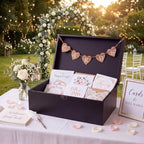 Geelin Wooden Wedding Card Box with Letter Flag Rustic,Black by Geelin