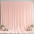 10x10FT Backdrop Curtains with Rod Pockets - Wrinkle Free Photo Stage Backdrop 2 Panels Curtains Drapes for Photography Wedding Party Baby Shower Decorations (Blush Pink) by Unknown