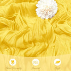 30 Pack Lemon Yellow Cheesecloth Table Runner 17 x 108 inch Cheese Cloth Table Runners 9ft Yellow Table Runner Rustic Romantic Sheer Gauze Runner for Wedding Party Baby Shower Table Decoration - Image 5
