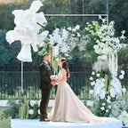 Wokceer Square Wedding Arch Backdrop Stand White Metal Arch 8FT x 8FT - Image 7