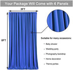 Outpain 20 ft x 8 ft Royal Blue Backdrop Curtain Panels, 4 Panels 5 ft x 8 ft Wrinkle Free Polyester Photography Backdrop Drapes, Wedding Party Home Decoration Supplies - Image 6