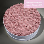 Prifroti 75 Preserved Roses in Suede Box – Luxury Rose Flower Arrangement, Preserved Flowers Gifts for Women, Wife or Mom – Birthday, Anniversary, Valentine’s Day, Mother's Day (Dusty Rose) - Image 3