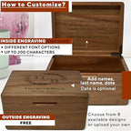 Customized Wedding Memory Box Small, Acacia Wood Engagement Gift Boxes - Image 4