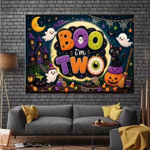 Cartoon Halloween, My Second Birthday Background 10x8 FT - Image 2