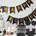Kochorie 350 Pieces Black Dinnerware Set, 7 & 9 inch Dessert Paper Plates Cups Napkins Plastic Cutlery Disposable Party Supplies for Birthday Baby Shower Wedding, Serve 50 Guests - Image 6