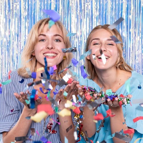 20 Pack Foil Curtain Backdrop Iridescent Metallic Tinsel Foil Fringe Curtains Photo Booth Props for Birthday Wedding Engagement Baby Shower Bachelorette Christmas Holiday Celebration Party Decoration - Image 3