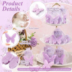 Dunzy 100 Set Butterfly Soaps Party Favors with Cards,Purple - Image 3