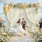 30x15ft Ivory Backdrop Curtains for Parties Wrinkle Free Fabric Backdrop Curtain Wedding Photo Drapes Backdrop for Birthday Party Baby Shower Bridal Shower Photography Stage Back Drop 6 Panels 5x15FT - Image 5