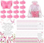 MTLEE 50 Sets Butterfly Candle Baby Shower Favors for Guests, Pink by MTLEE