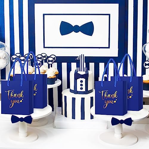 Honoson 60 Pcs Mini Thank You Gift Bag with Handle Bulk,Royal Blue - Image 5