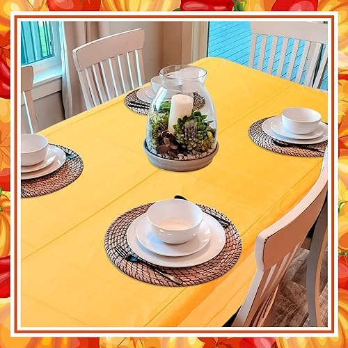Jinei 20 Pcs Fall Plastic Tablecloth Thanksgiving Disposable Table Cover - Image 4