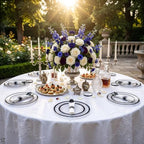 I00000 350Pcs Black Plastic Dinnerware Set,Disposable Plates for 50 Guests - Image 4