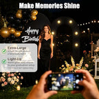 6FT Arch Backdrop with Stand, Lighted Set Wedding Birthday Party, Black - Image 6