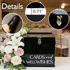 Black Acrylic Card Box with Lock & Slot, Gothic Wedding Card Boxes for Reception, Elegant Money Envelop Gift Cards Box for Party Wedding Birthday Baby Shower Graduation Table Decor - Image 5