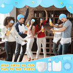 6 Sets Bottle Chug Baby Shower Blind Games Juegos Para Include Plastic Bottles Bibs Hat Eye Mask Disposable Diapers Blindfolded Baby Shower Bottle Games Gender Reveal Decoration (Blue) - Image 7