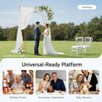 Wedding Arch Backdrop Stand, Gold Wedding Arches for Ceremony Square Metal Balloon Arch Stand Garden Arbor Frame for Wedding Birthday Party Baby Shower Photo Booth Background Decoration - Image 6