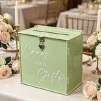 Acrylic Card Box with Lock & Slot, Sage Green Money Gift Card Box for Wedding Reception, Cash Envelope Box Ideal for Graduation Bridal Baby Shower Engagement & Anniversary Party Supplies - Image 4