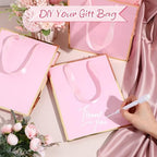 Yeaqee 50 Pcs Metallic Paepr Gift Bags Bulk with Handles,Pink Gold - Image 4