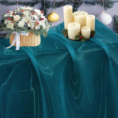 55 Yard Organza Fabric 44" Wide for Wedding Event Décor - Dark Teal by MDS