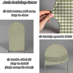Plaids Arch Backdrop Cover for Silly Goose Baby Shower Arch Frame Stretchy Cover Gingham Kids 1st Birthday Party Fiesta Decorations (6.6x3.3ft Cover,Green) - Image 3