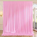 10ft x 10ft Wrinkle Free Pink Backdrop Curtains for Parties, Polyester Baby Pink Backdrop Drapes 2 Panels 5x10ft for Wedding Girl Birthday Party Photography Background by ENJOYYOURPARTY