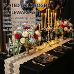 GATHER 350PCS Black Plastic Plates with Gold Rim for Wedding Party - Image 2