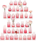 Set of 36 Glass Bud Vases Small Flower Vases for Centerpieces(Pink) by JALANCY