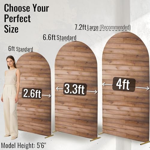 Wood Arch Backdrop Covers, Set of 3, 7.2ft 6.6ft 6ft, for Birthday Parties - Image 4