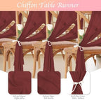 12 Pack Wine Red Table Runner 10ft Romantic Chiffon Table Runner for Wedding Baby Shower and Birthday Party Cake Table Decorations(120 x 12 in) - Image 3