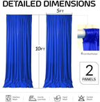 Royal Blue Satin Backdrop Curtains 2 Panels - Glitter Photo Drapes for Baby Shower, 10x10FT Shimmer Back Drop Cloth, Wrinkle Free for Birthday Party Graduation Prom Celebration Decorations - Image 6