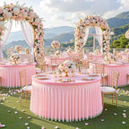 Pink Tulle Tablecloths 72 Inch Spandex Round Table Cloths for Round Tables - Image 6