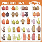 Glass Bud Vases in Bulk Small Mini Colorful Vase for Flowers 40pc - Image 2
