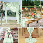 10 Pack 10ft Sage Green Chiffon Table Runners Wedding Table Runner Sheer Romantic Tulle Table Runner for Christmas Wedding Bridal Tea Party Baby Shower Birthday Party Table Decorations(120 x 12 in) - Image 6