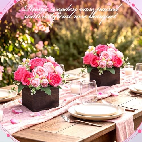 6 Sets Artificial Peonies Flower Table Centerpieces,Mixed Pink - Image 2