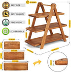 Manspdier Extra Large Wood 3 Tier Serving Tray Three Tiered Cupcake Stand - Image 2