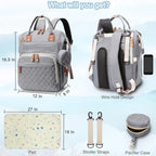 SHITIESHOU Diaper Bag Backpack Baby Bag, Baby Girl Boy Diaper Bag for Dad Mom with Pad, 16 Pockets, Pacifier Case, Large Diaper Bags Unisex for Travel (Grey) - Image 6