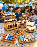 Wooden Dessert Table Display Set, 6-Piece Cake and Cupcake Stand Combo - Image 7