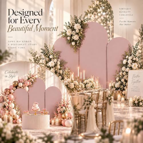 Set of 3 Stretchy Wedding Arch Backdrop Covers, 7.2FT, 6.6FT & 6FT - Image 3