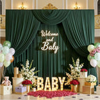 10ftx15ft Hunter Green Backdrop Curtains for Parties, Wrinkle Free Polyester Hunter Green Photo Backdrop Drapes 2 Panels 15 ft Long Back Drop Cloth for Wedding Birthday Photography Background Party - Image 3