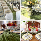 10 Pack New Sage Green Cheesecloth Table Runner -21*120Inch Long Boho Wedding Table Decor, Rustic Gauze Fabric Runner for Bridal Showers, Baby Showers & Parties (Sheer, Lightweight, Wrinkled Design) - Image 6