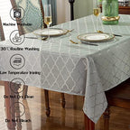 SASTYBALE Jacquard Tablecloth, Rectangle, Gray, 60" x 102" - Image 4