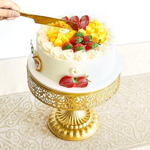 11 Pcs Gold Dessert Table Display Set, Metal Cake Stand Platters - Image 3