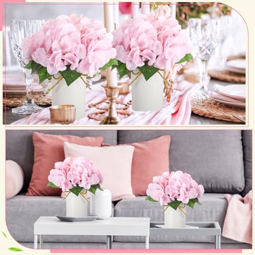 Mimorou 6 Set Floral Table Centerpiece Fake Hydrangea Decor, Pink - Image 6